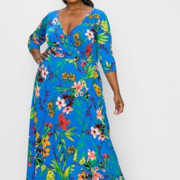 Blue Floral Maxi - Picture 1 of 7